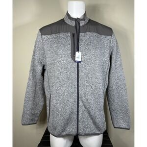 Johnnie O Jacket Arlo Mens XL Light‎ Gray Full Zip Polyester Casual Outdoor